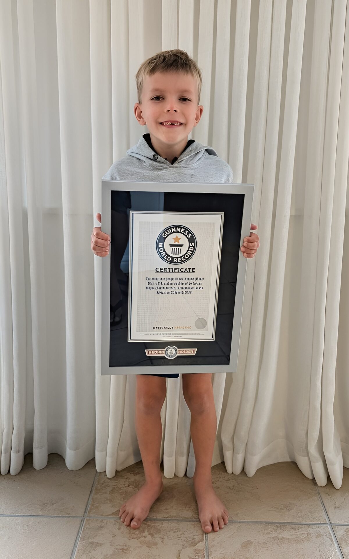 Boy (7) from Hermanus jumped his way into Guinness Book of Records