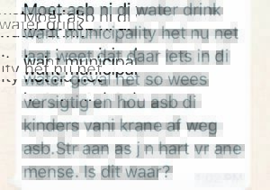 Vals boodskap oor watergehalte saai paniek