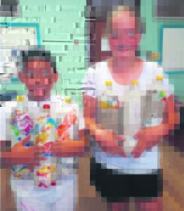 Land service team makes Eco bricks