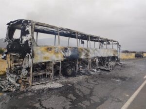 Lucky escape for passengers as bus catches fire near Komani