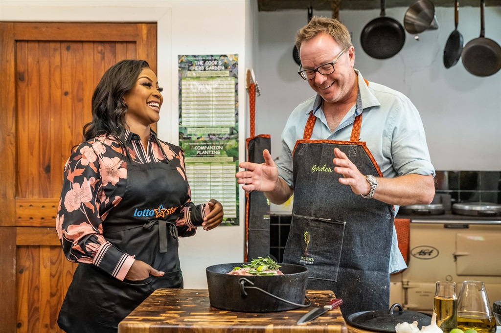 Lorna Maseko with Gordan Wright, who created his o