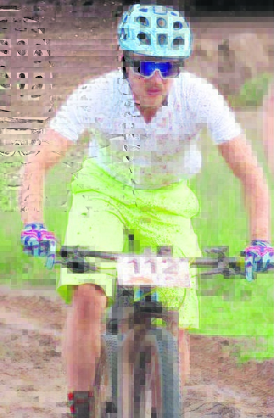 Mountainbike riders battle tricky course