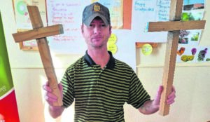 Father, son create magic with wood