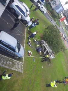 Shock as car plunges off bridge near Canal Walk entrance
