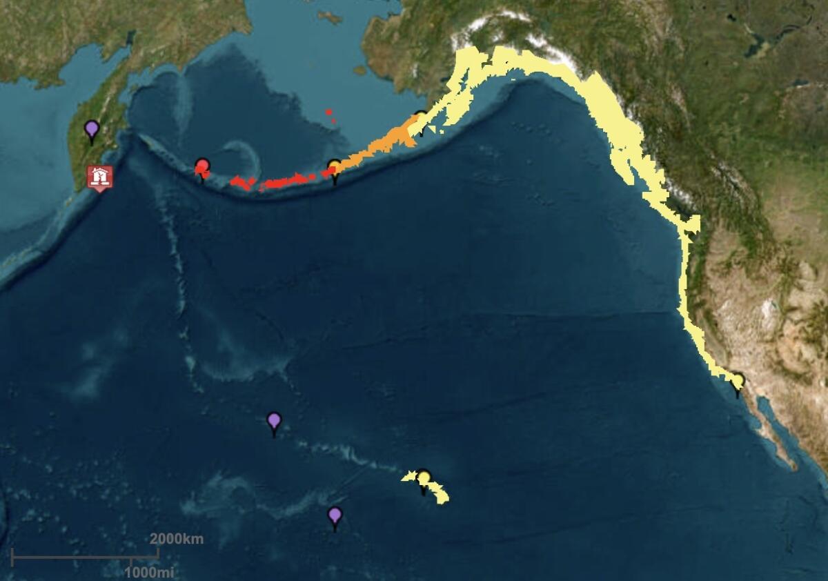 Tsunami warnings across the Pacific.