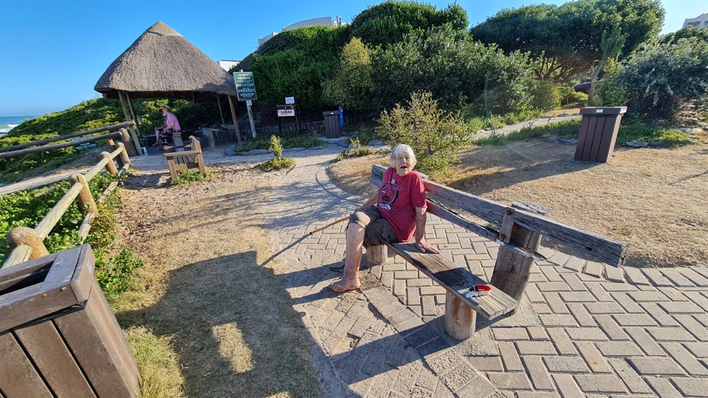 Bettie Smit (81) enjoying her time at the beach in