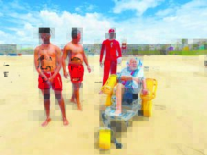 Amphibious wheelchair enables man to have baptism