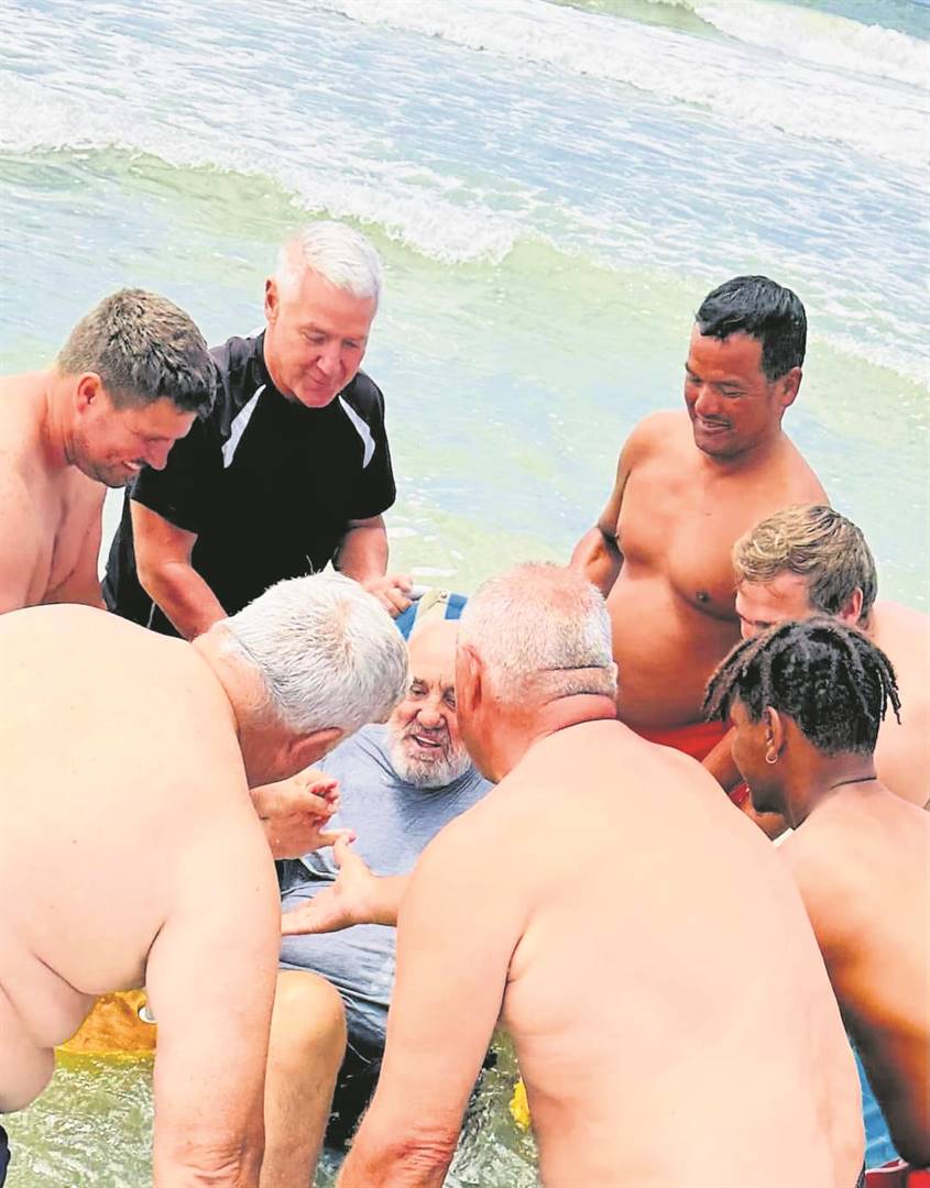 Amphibious, wheelchair, baptism, man, church