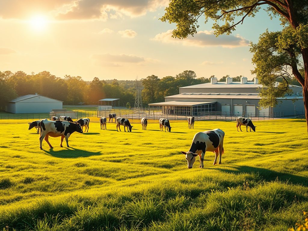 Cows grazing on a large piece of land.