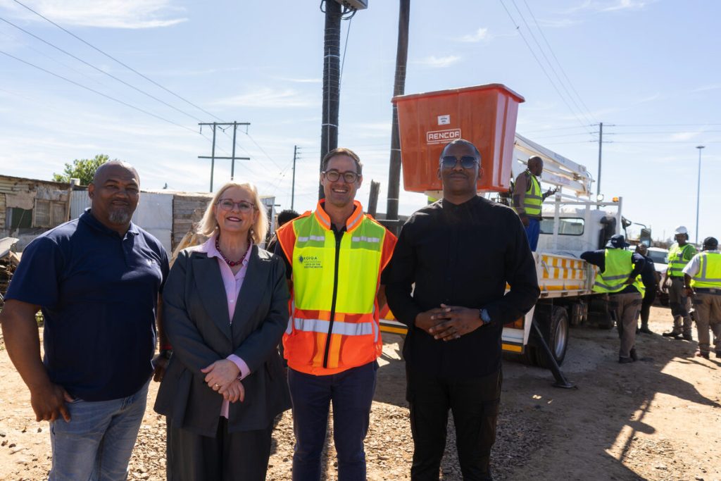Jaques Alexander, Samantha Graham-Maré, Hattingh Bornman and Mzwandile Yali standing alongside each other.