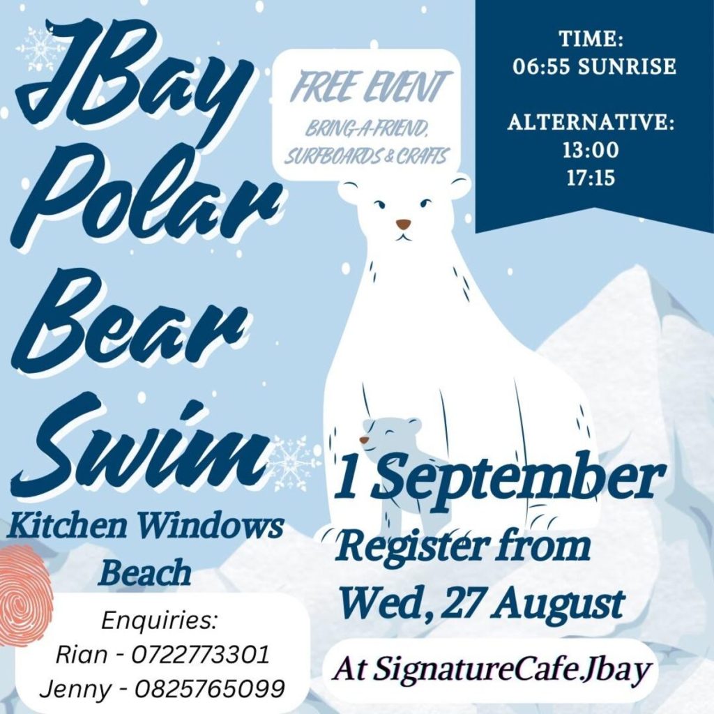 The JBay Polar Bear Swim poster.