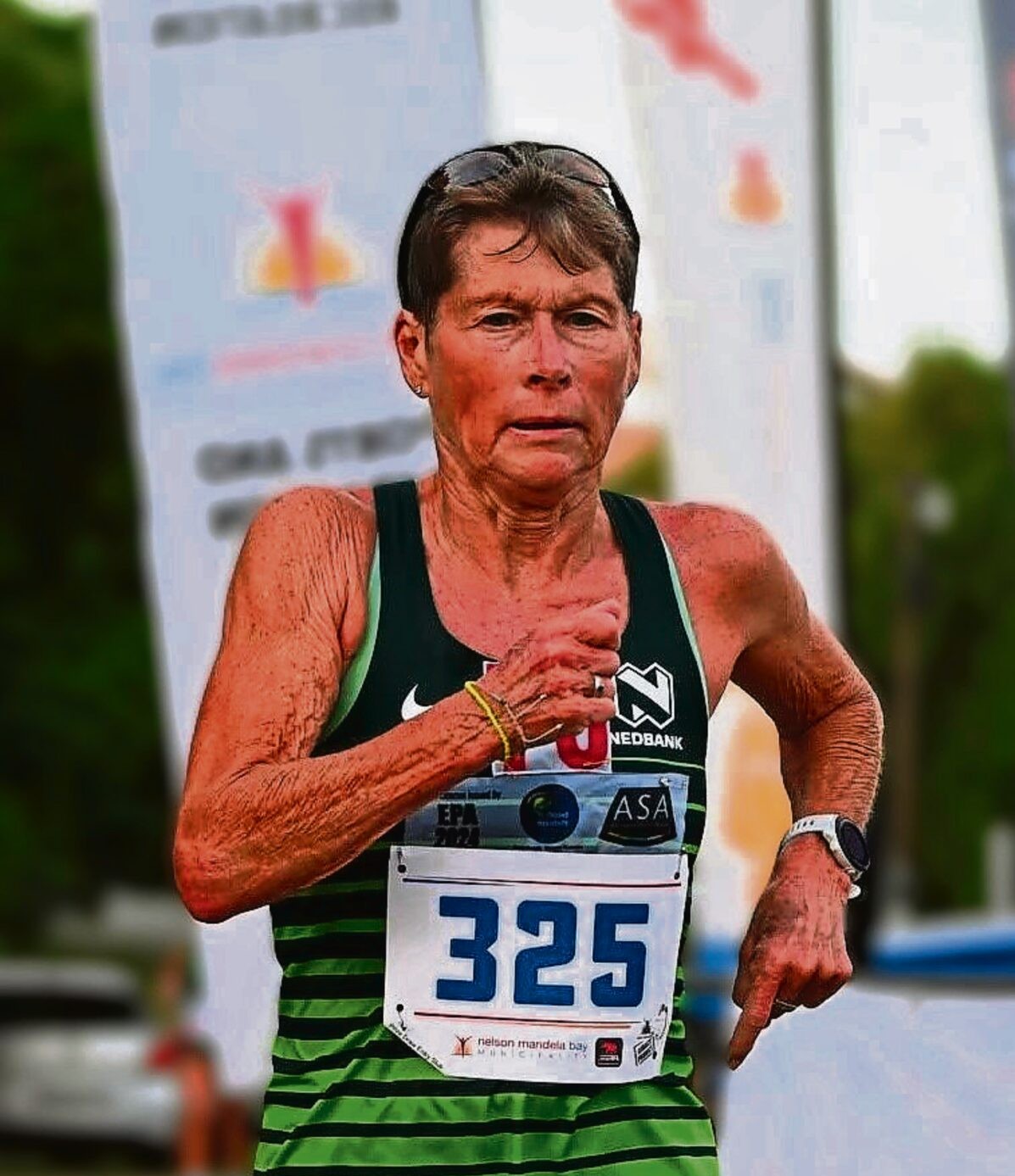 Margie Saunders running.