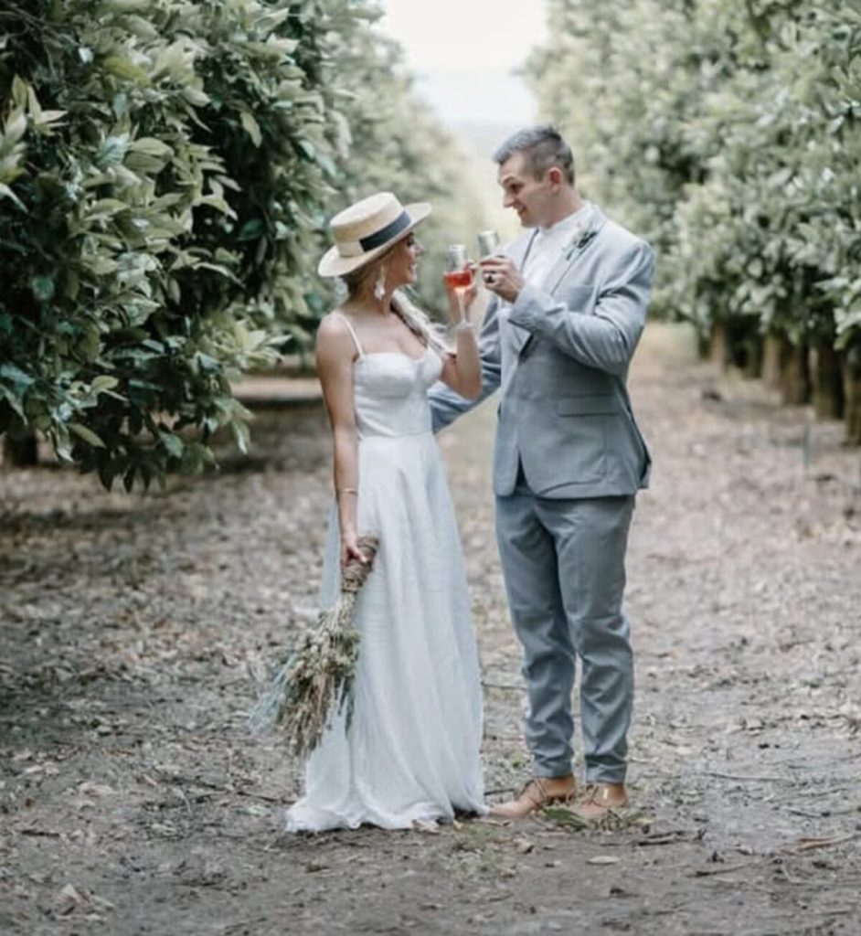 Martin Pretorius en sy vrou Lihandri Pretorius op hul troudag.