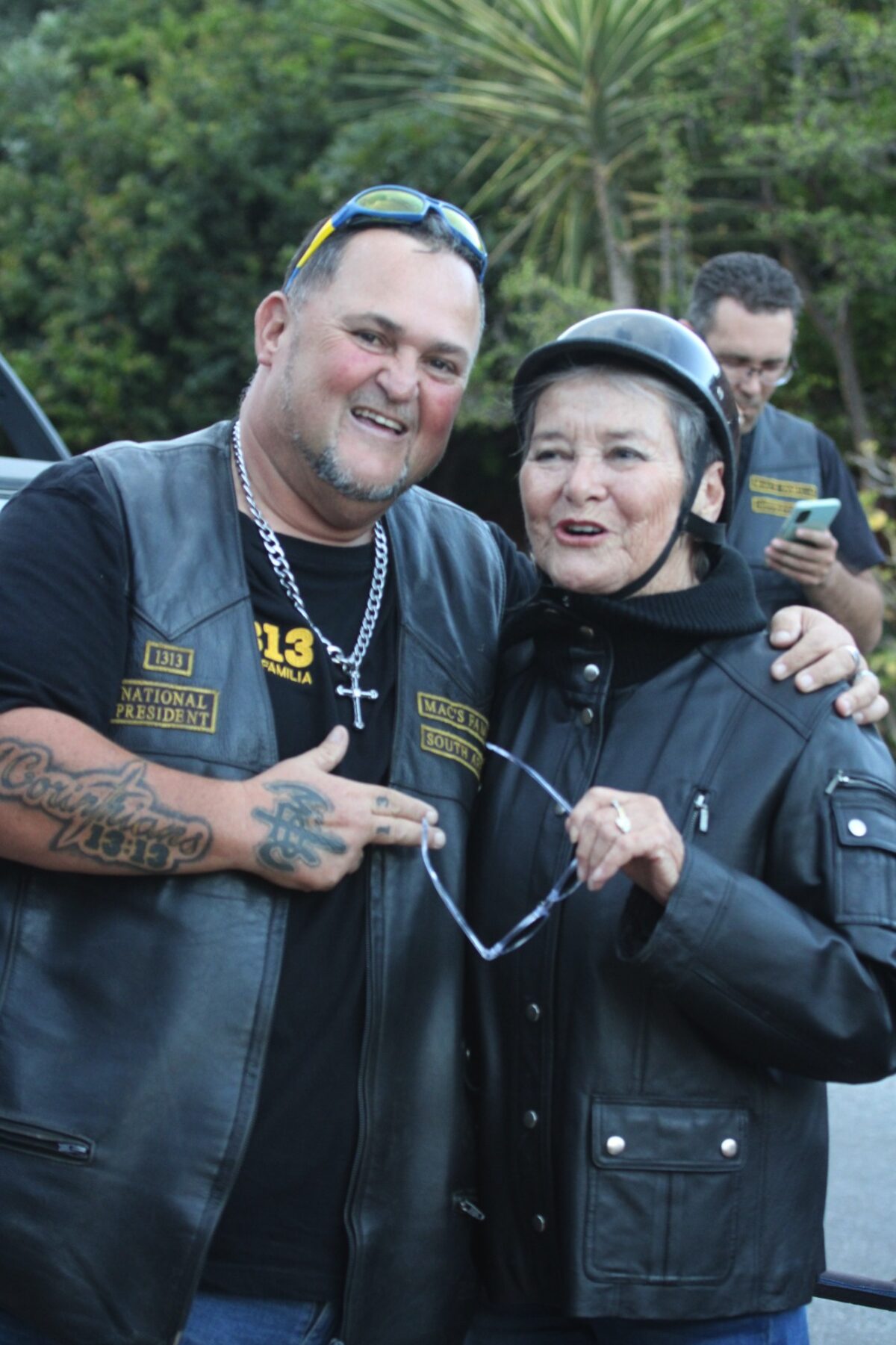 Pastor Corrie Venter and Tersia Strydom with their biker gear.