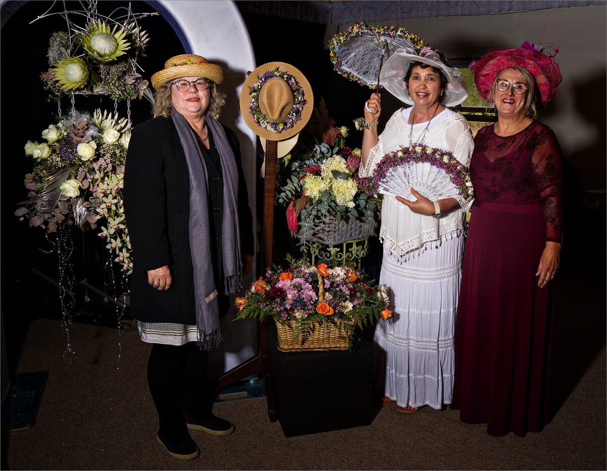 EB Flo Flower Club floral showcase featuring colourful arrangements for Around the Globe in 80 Minutes event.