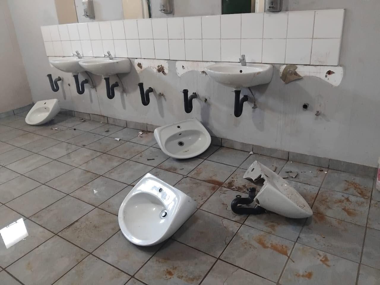Hankey Senior Secondary School building showing damage after burglary and vandalism.