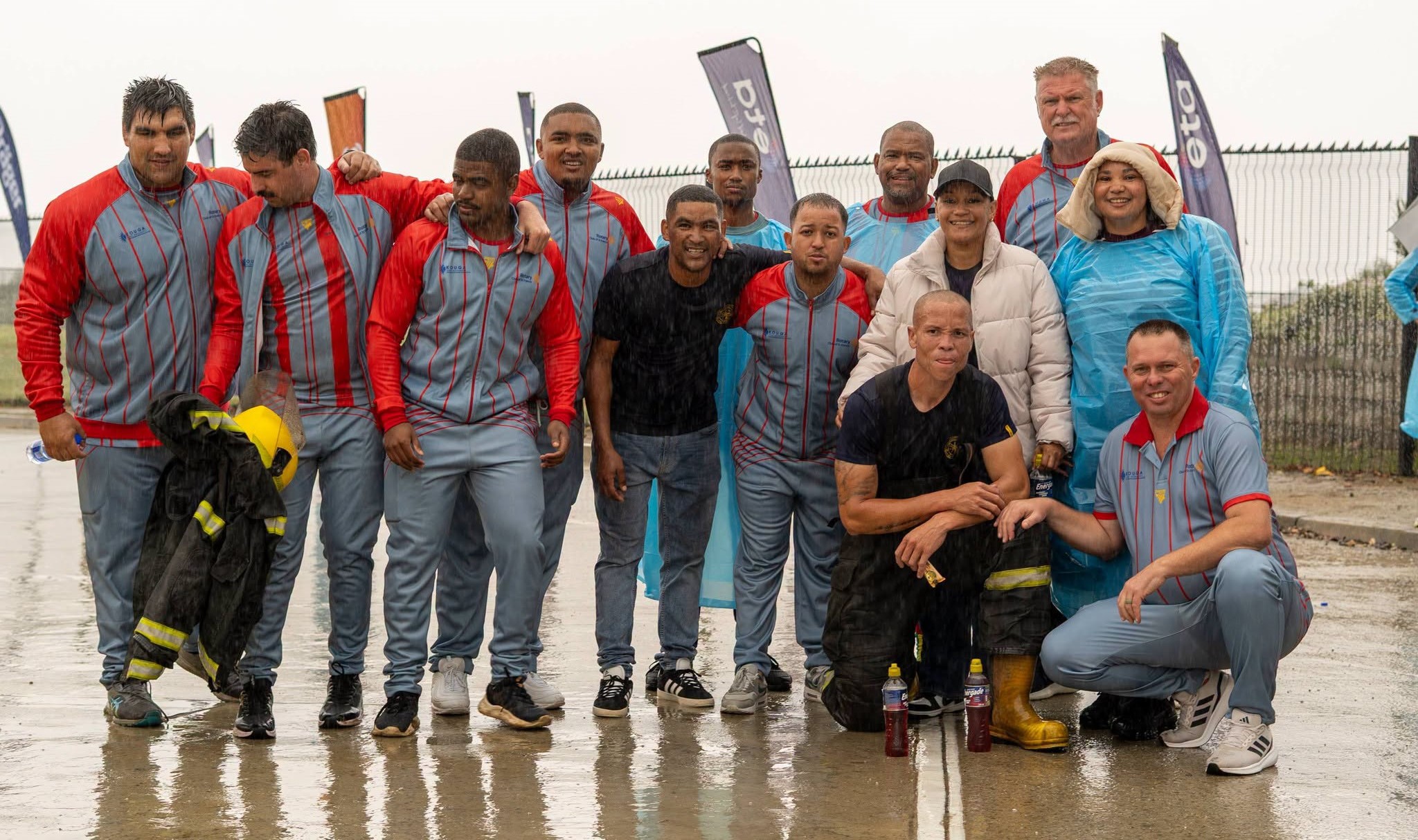 The Kouga Local Municipality firefighting team at the Toughest Firefighter Alive Competition 2026 in George.