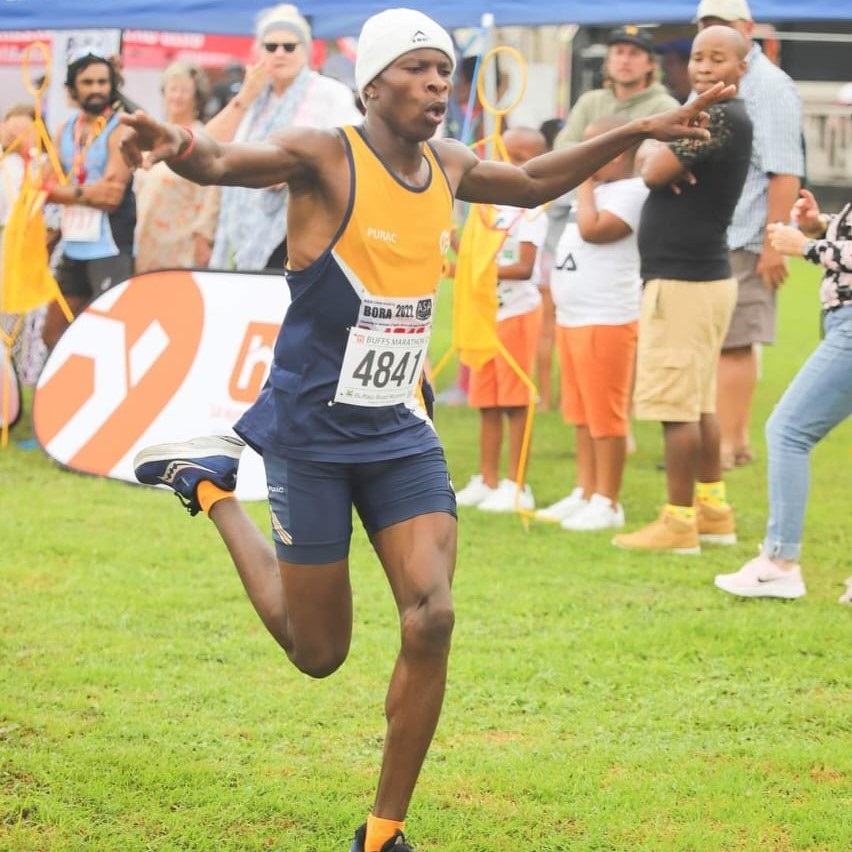  Cancel Ngcongolo holding his 49th Buffs Marathon