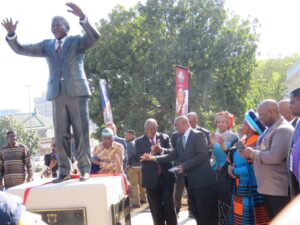 Ramaphosa unveils two Madiba statues in honour of his 105th birthday