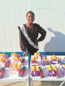 Pageant finalist donates toiletries to rural school girls