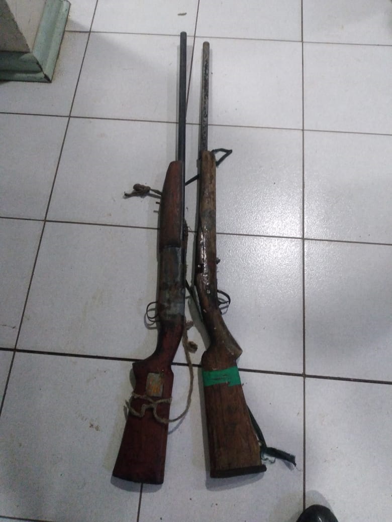 Some of the illegal firearms that were seized.