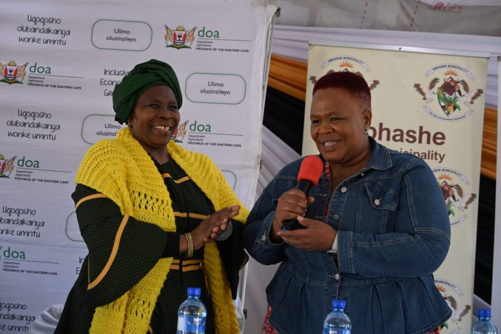 Agriculture MEC, Nonceba Kontsiwe and Amathole District Municipality councillor, Celiwe Ngenyane who represented the district’s executive mayor, Anele Ntsangani.
