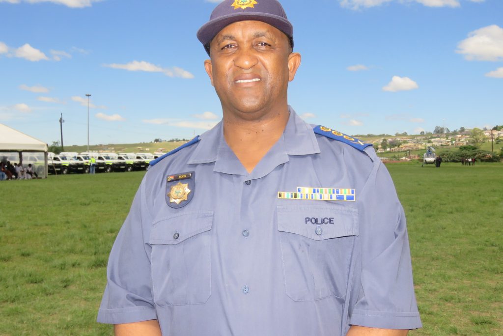 Provincial Comissioner Lieutenant General Vuyani Ncata explaining the purpose of the launch  of the Festive Season.
