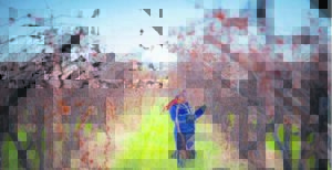 Trek winterbaadjie aan