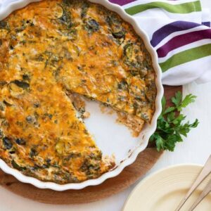 An easy-to-make crustless vegetable quiche for the health-conscious