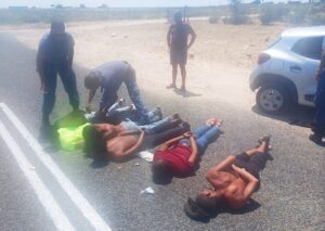 Six arrested for hijacking, assaulting; victim stabbed, his money withdrawn
