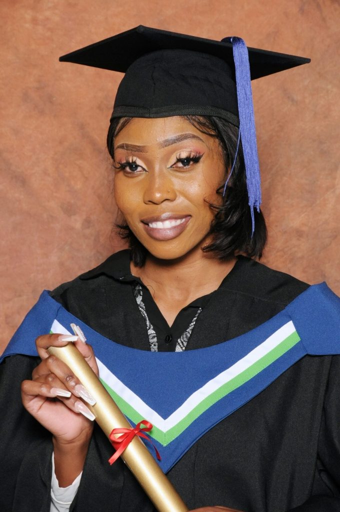 Agrienette Madondo, a graduate.