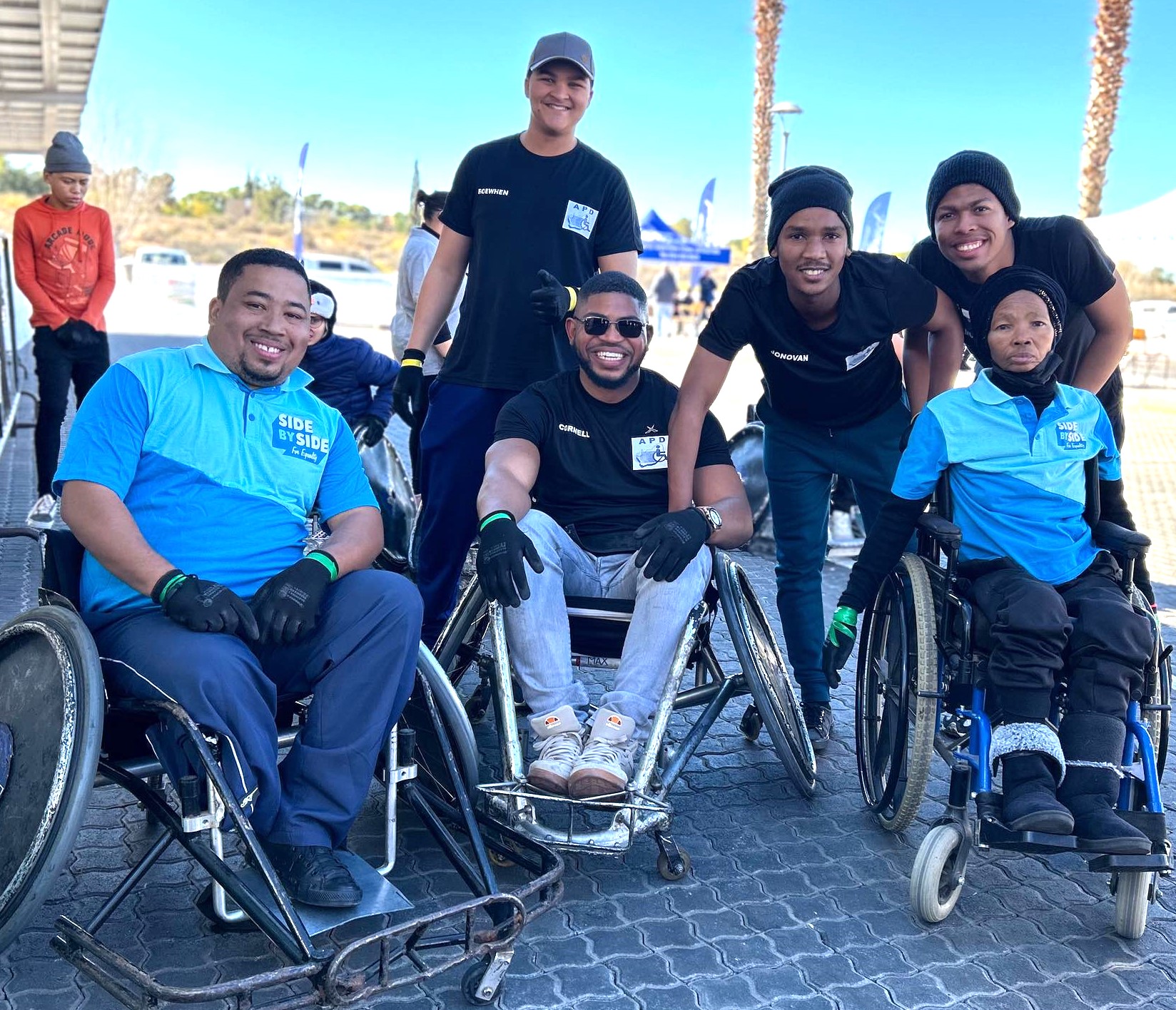 Deelnemers aan die rolstoelrugby in Upington