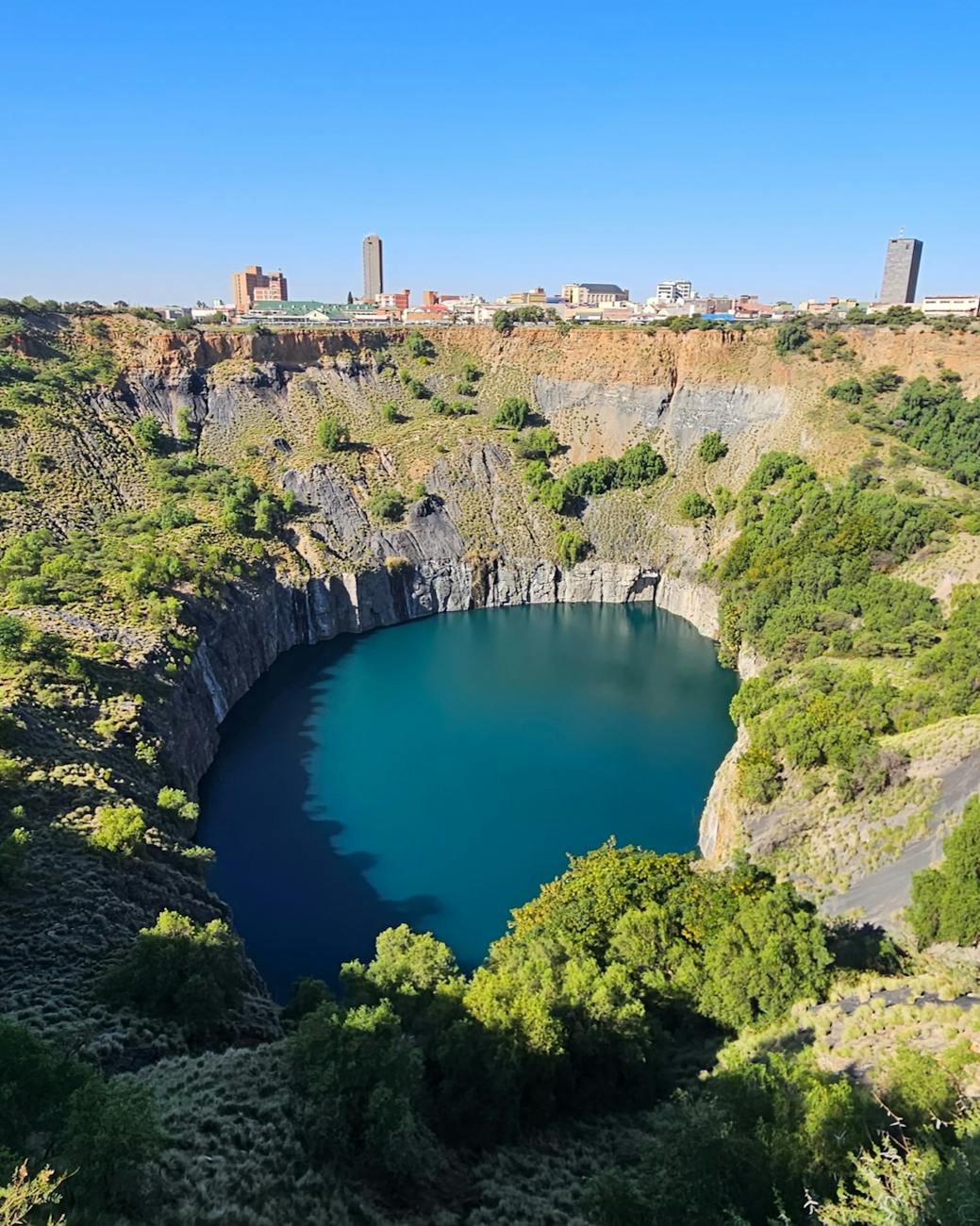 aerial view of the big hole in kimberley south africa