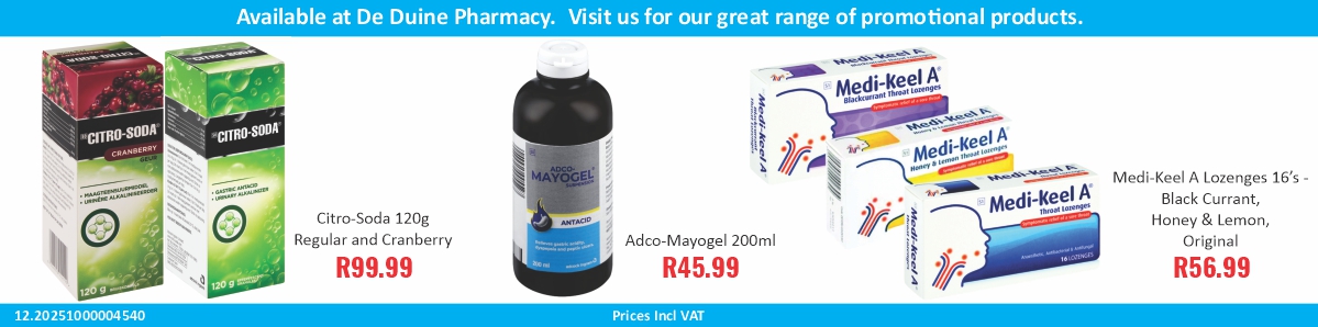 Banner promotions at De Duine Pharmacy