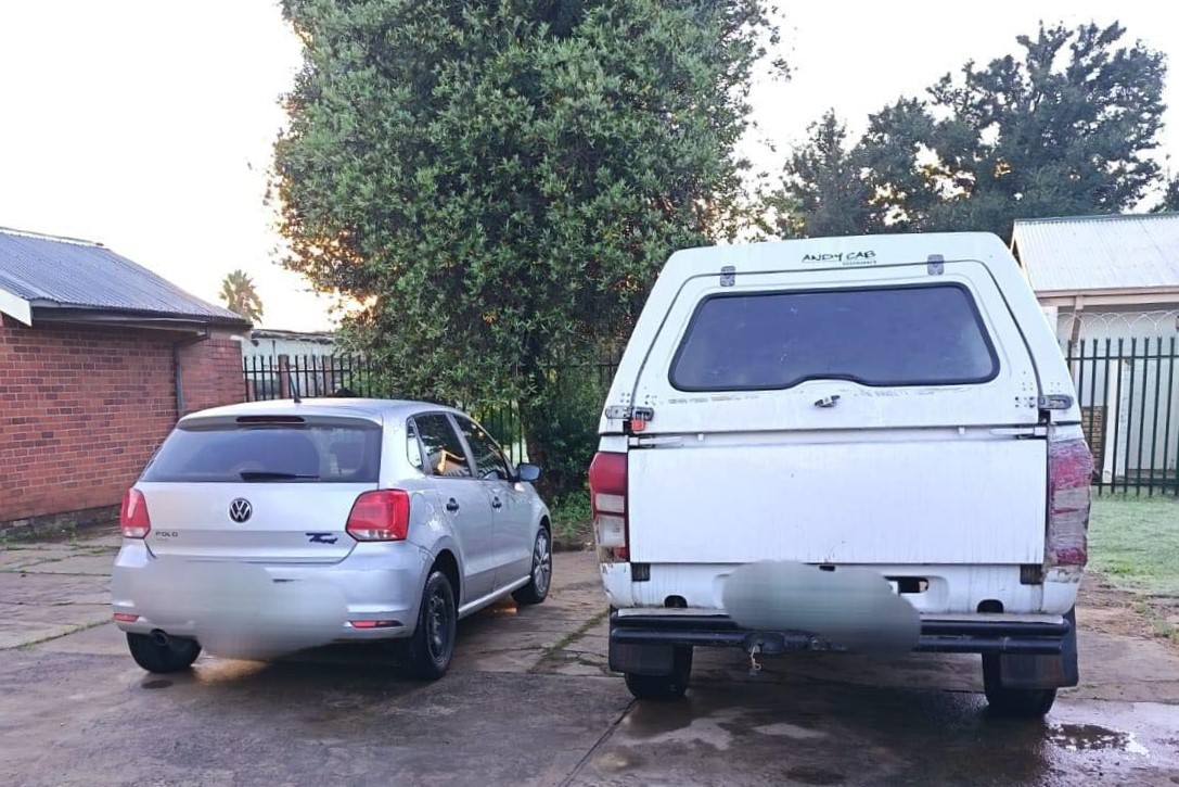 Vehicles seized after the violent house robbery in Hertzogville, Free State.