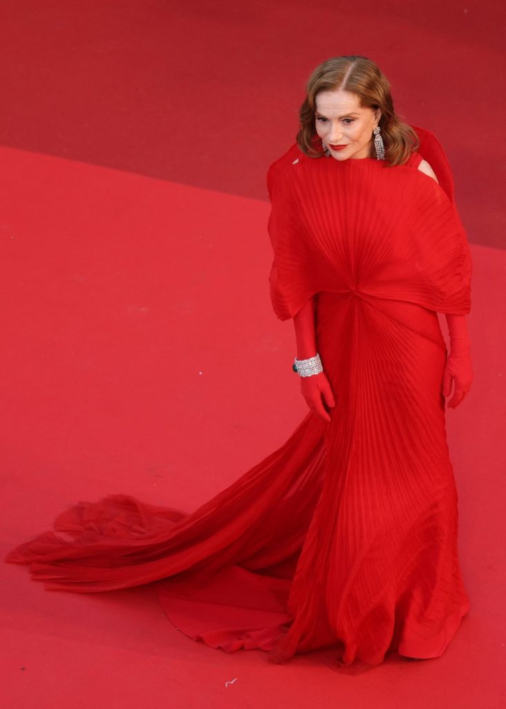 French actress Isabelle Huppert arrives for the screening of the film Histoires Paralleles.