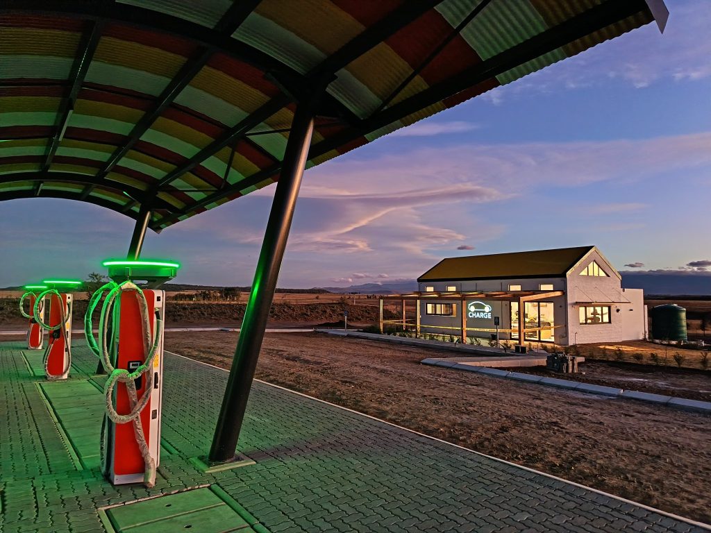 Off-grid, solar-powered electric vehicle (EV) charging stations by Zero Carbon Charge (Charge).