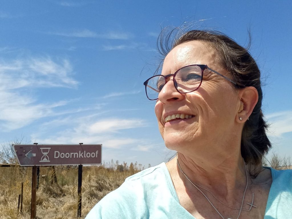 Karen du Plessis op pad na Doornkloof. FOTO: Verskaf