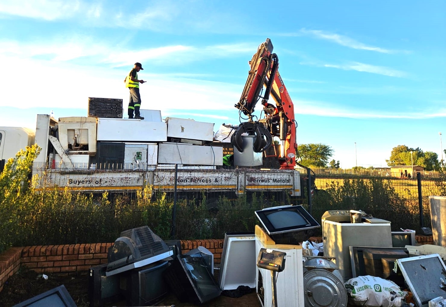 Workers sort the e-waste collected at the DFFE hosted Northern Cape Imbizo