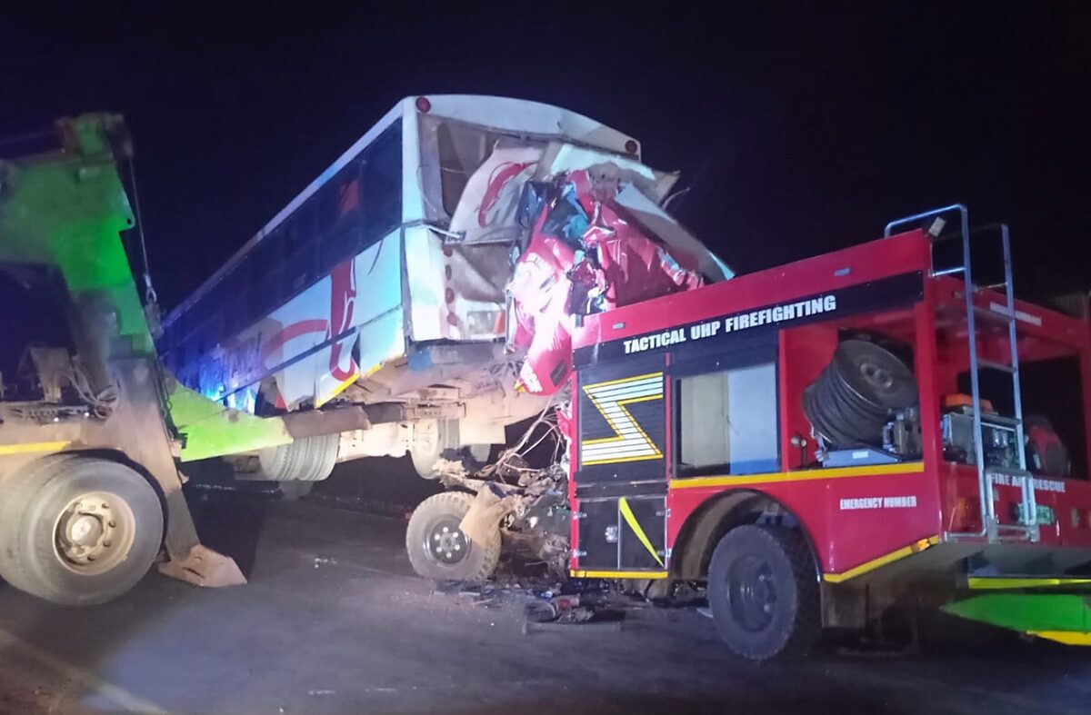 Three firefighters were killed after firetruck collided with bus