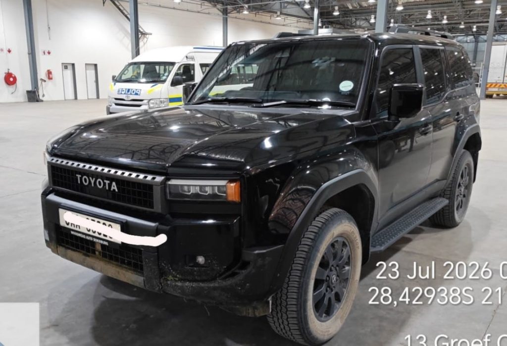 The stolen Land Cruiser Prado that was found in Upington. 