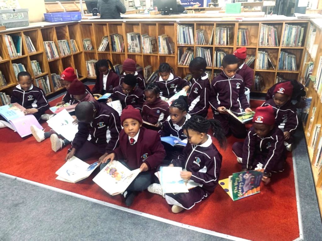 The learners in Grade 1, Grade 2 and Grade 3 who visited the library
