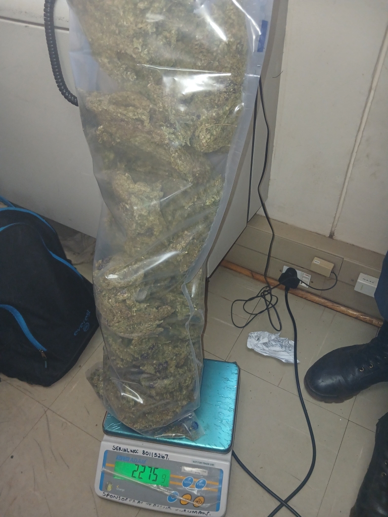 Dagga found in a parcel transported by a courier company.