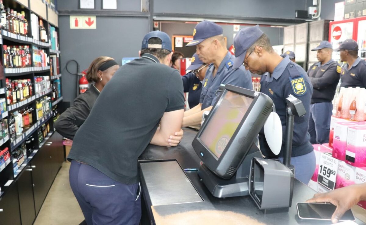 Police members conducting inspections.