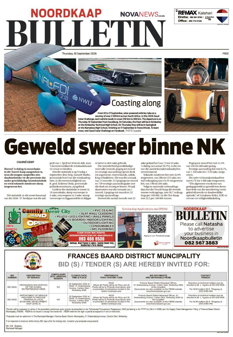 NoordkaapBulletin – E-publikasie 10 September 2026