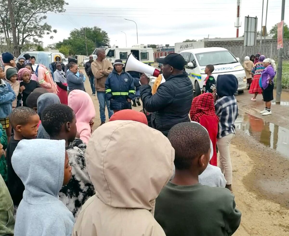 Inwoners van Greenpoint tydens die vreedsame opmars.