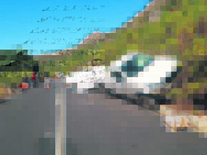 Courier crashes on Bains Kloof Pass