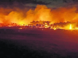 Brande op perdeplase aangemeld gedurende storm