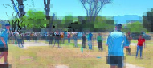 Visarende geniet jukskeipret