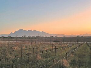 A glorious mid-winter sunset over Paarl